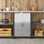 Kitchen Storage with Shelf Silver 60 x 50 x 92 cm Steel