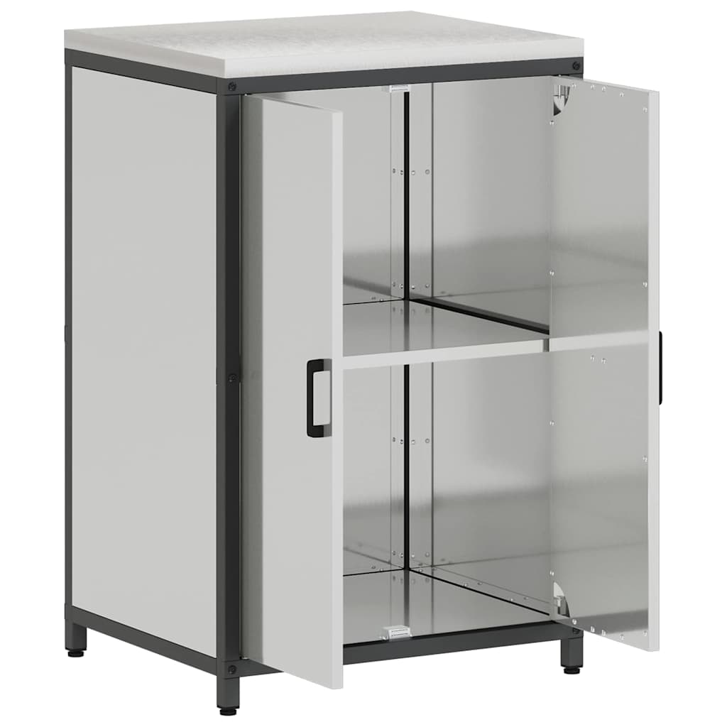 Kitchen Storage with Shelf Silver 60 x 50 x 92 cm Steel