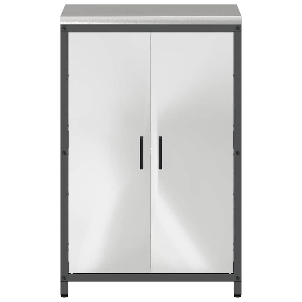 Kitchen Storage with Shelf Silver 60 x 50 x 92 cm Steel