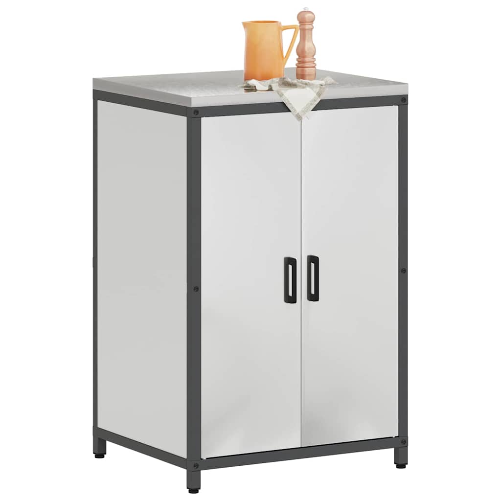 Kitchen Storage with Shelf Silver 60 x 50 x 92 cm Steel