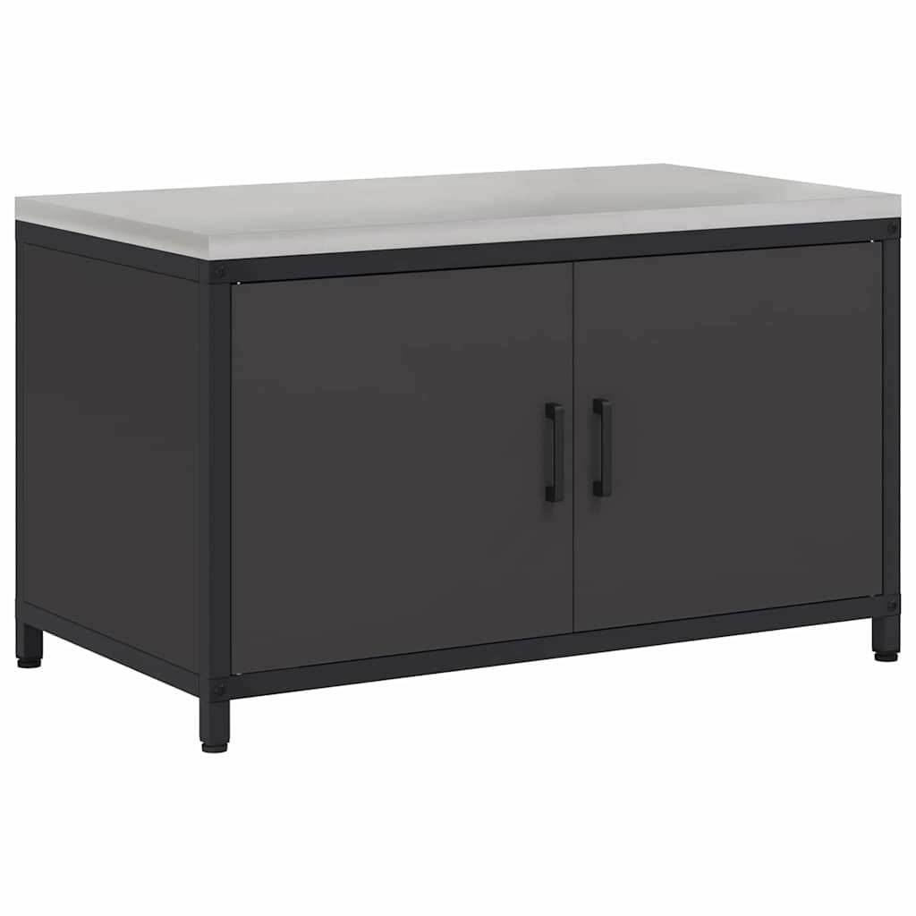 Kitchen Storage with Shelf Black 90 x 50 x 53 cm Steel