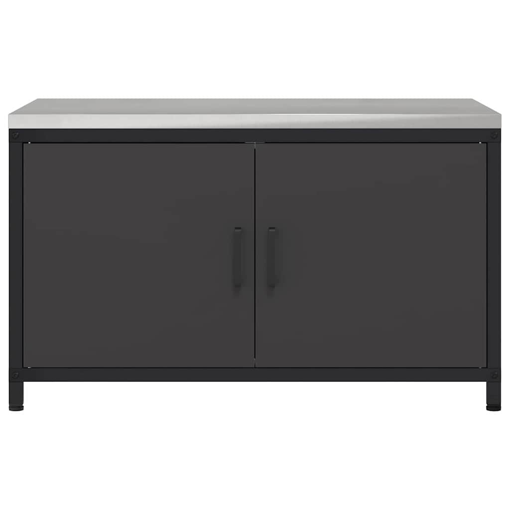 Kitchen Storage with Shelf Black 90 x 50 x 53 cm Steel
