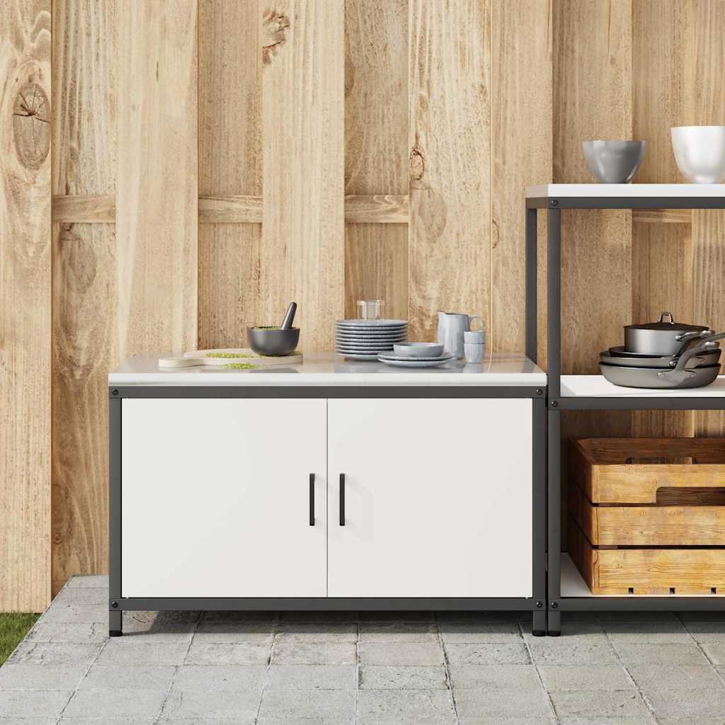 Kitchen Storage with Shelf White 90 x 50 x 53 cm Steel