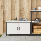 Kitchen Storage with Shelf White 90 x 50 x 53 cm Steel