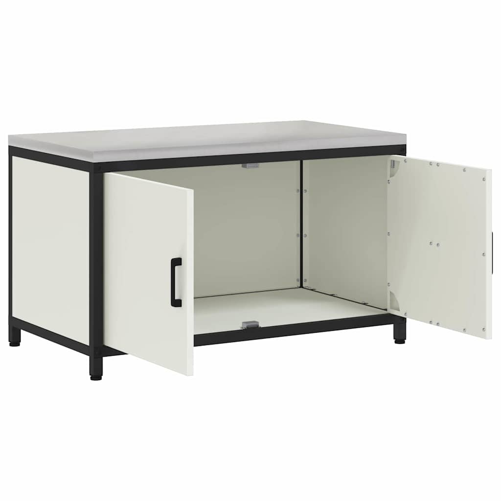 Kitchen Storage with Shelf White 90 x 50 x 53 cm Steel