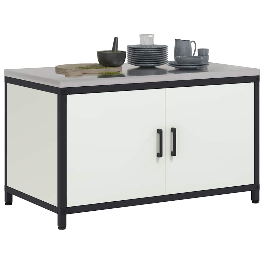 Kitchen Storage with Shelf White 90 x 50 x 53 cm Steel
