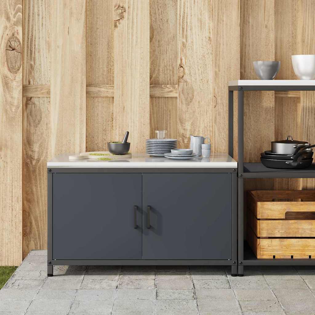 Kitchen Storage with Shelf Anthracite 90 x 50 x 53 cm Steel