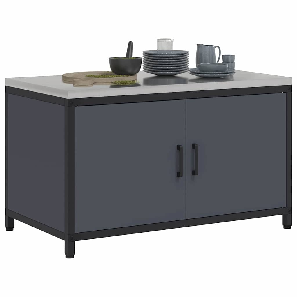 Kitchen Storage with Shelf Anthracite 90 x 50 x 53 cm Steel