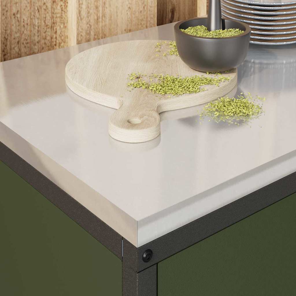 Kitchen Storage with Shelf Olive Green 90 x 50 x 53 cm Steel