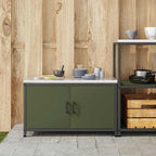 Kitchen Storage with Shelf Olive Green 90 x 50 x 53 cm Steel