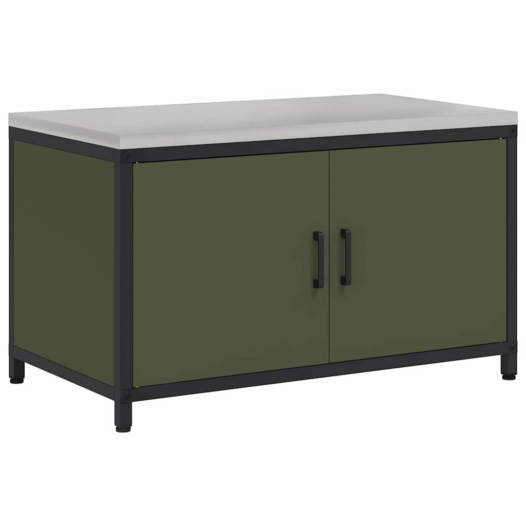 Kitchen Storage with Shelf Olive Green 90 x 50 x 53 cm Steel
