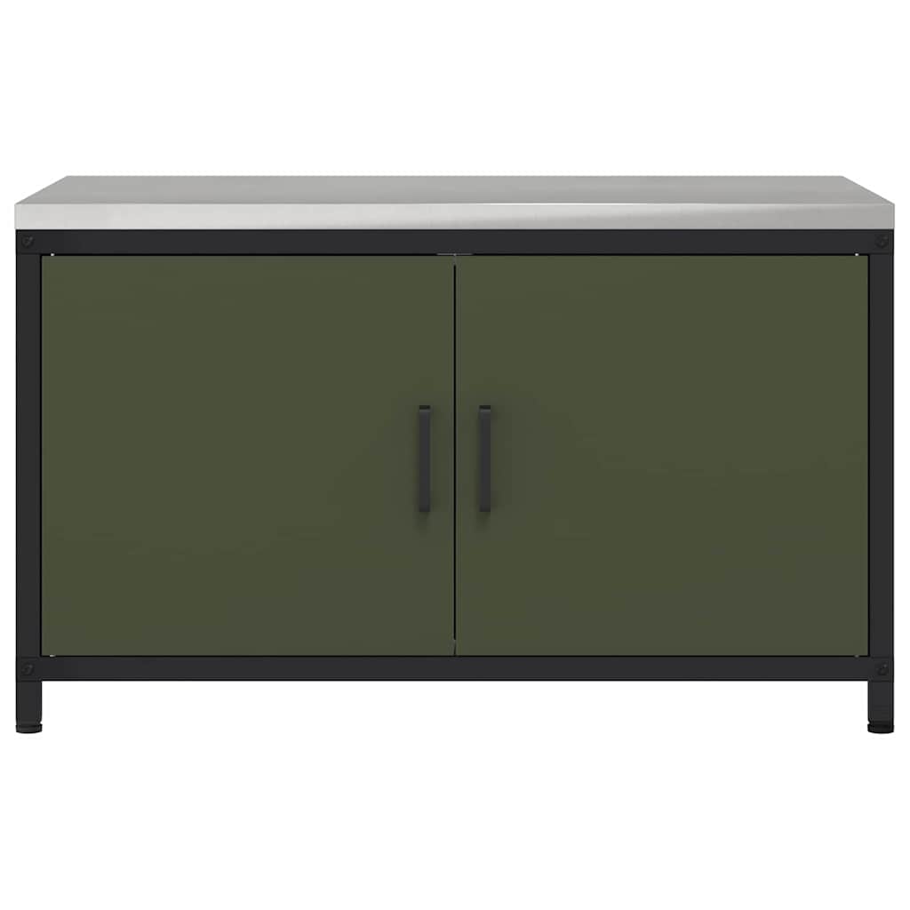 Kitchen Storage with Shelf Olive Green 90 x 50 x 53 cm Steel