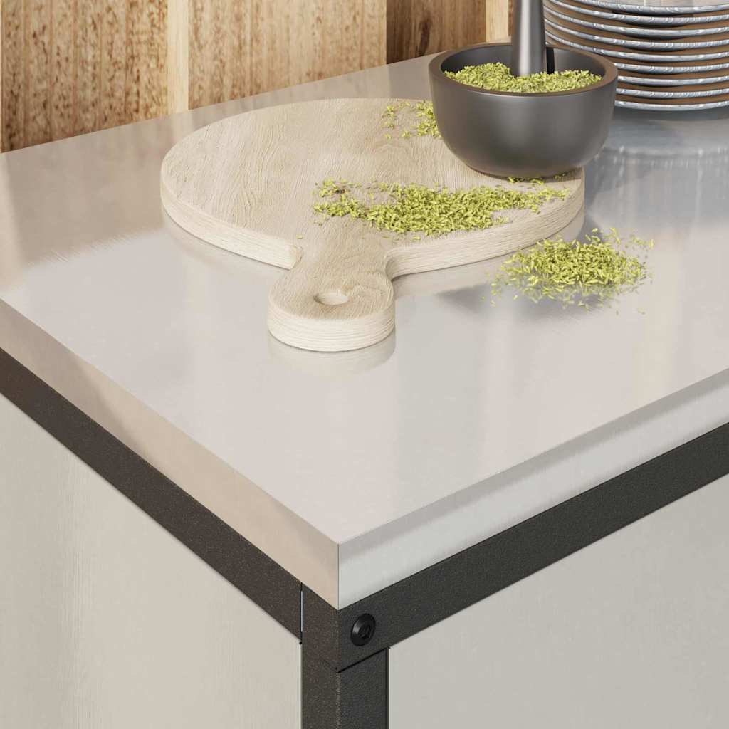 Kitchen Storage with Shelf Silver 90 x 50 x 53 cm Steel