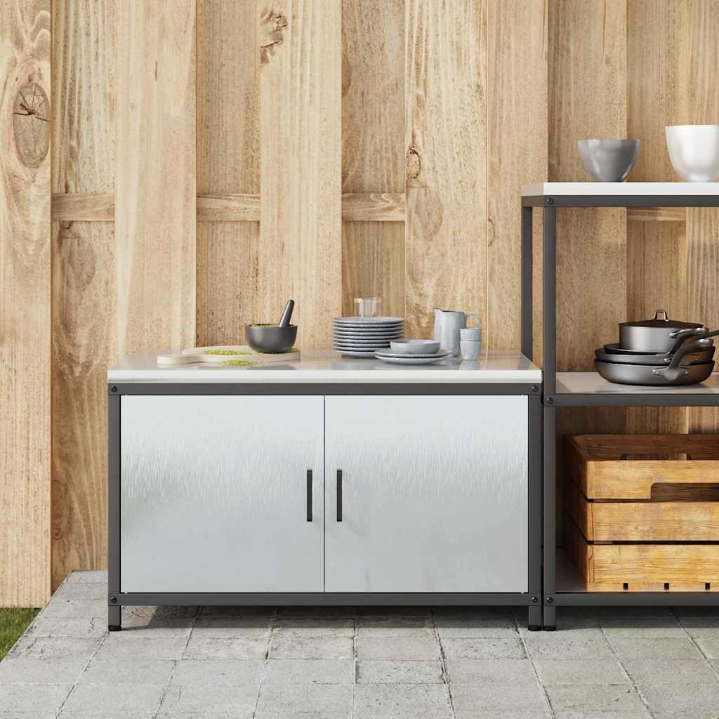 Kitchen Storage with Shelf Silver 90 x 50 x 53 cm Steel