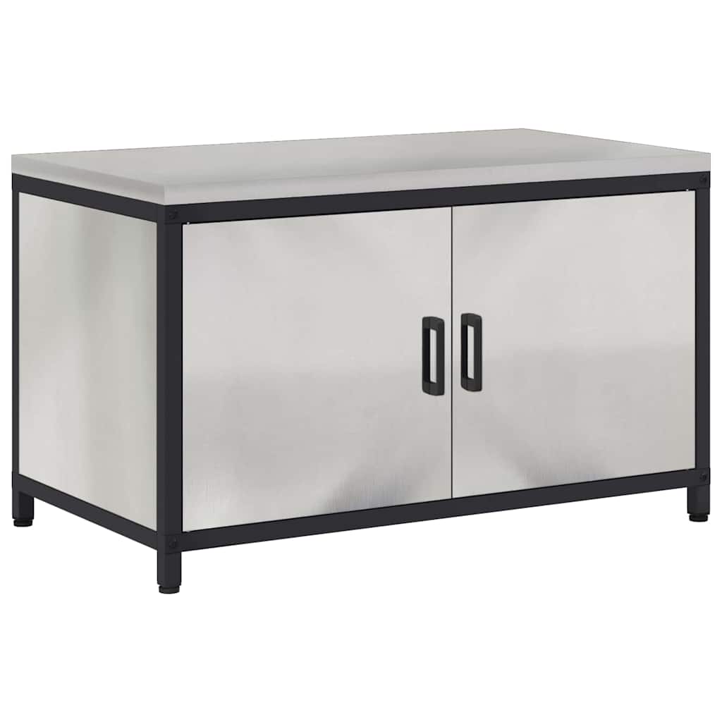 Kitchen Storage with Shelf Silver 90 x 50 x 53 cm Steel