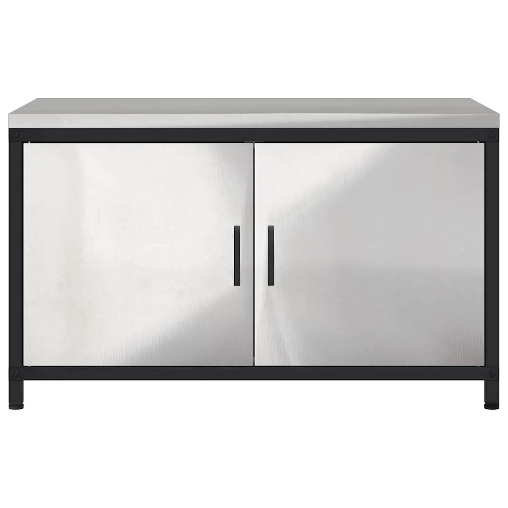 Kitchen Storage with Shelf Silver 90 x 50 x 53 cm Steel