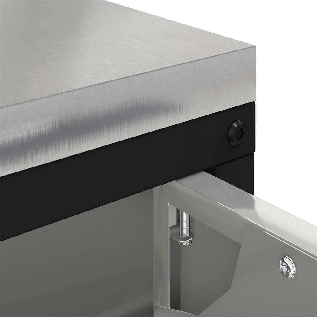 Kitchen Storage with Shelf Silver 90 x 50 x 53 cm Steel