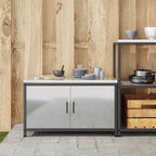 Kitchen Storage with Shelf Silver 90 x 50 x 53 cm Steel