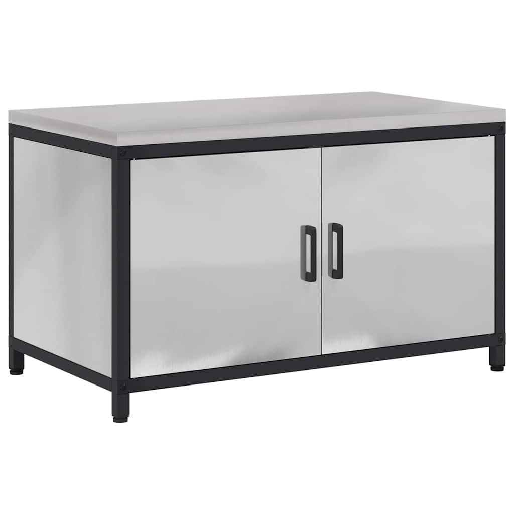 Kitchen Storage with Shelf Silver 90 x 50 x 53 cm Steel