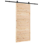 Sliding Door Natural 100 x 208 cm Solid Pine Wood