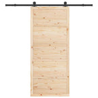 Sliding Door Natural 90 x 208 cm Solid Pine Wood