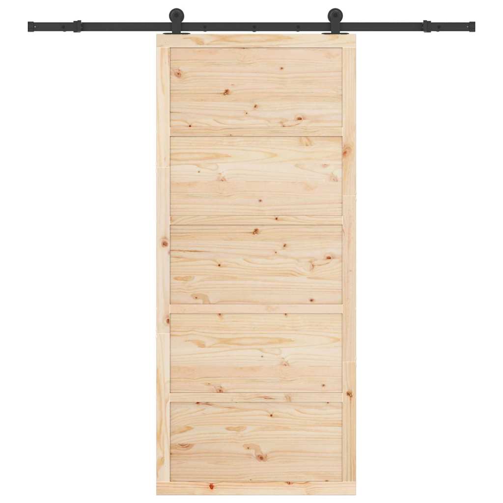 Sliding Door Natural 80 x 208 cm Solid Pine Wood