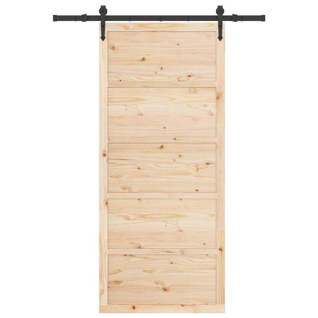 Sliding Door Natural 80 x 208 cm Solid Pine Wood