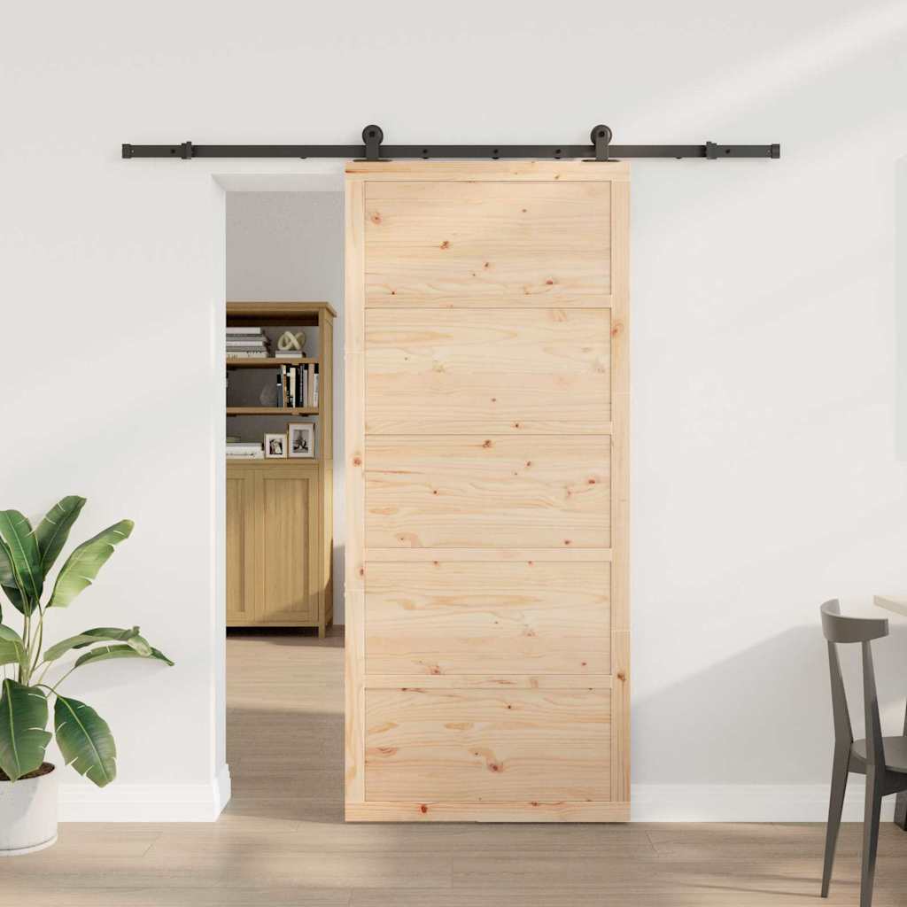 Sliding Door Natural 80 x 208 cm Solid Pine Wood