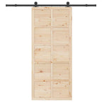 Sliding Door Brown 100 x 208 cm Solid Pine Wood