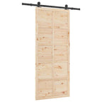 Sliding Door Brown 80 x 208 cm Solid Pine Wood