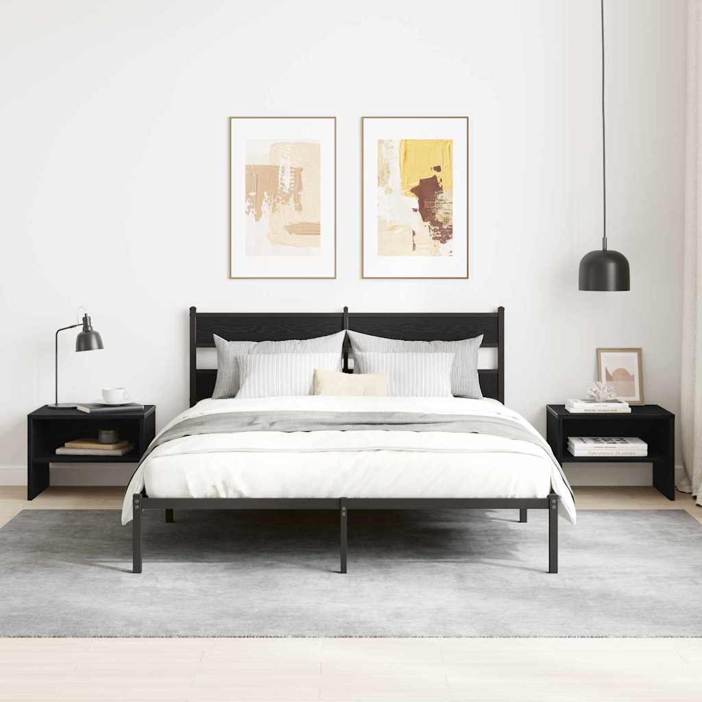 Bedside Cabinet Black oak 40 x 40 x 30 cm Engineered wood