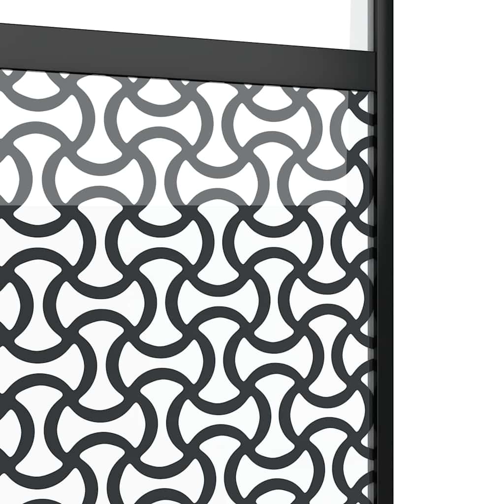 Glass Door Fretwork Black 76 x 2 x 205 cm Aluminium