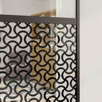 Glass Door Fretwork Black 76 x 2 x 205 cm Aluminium