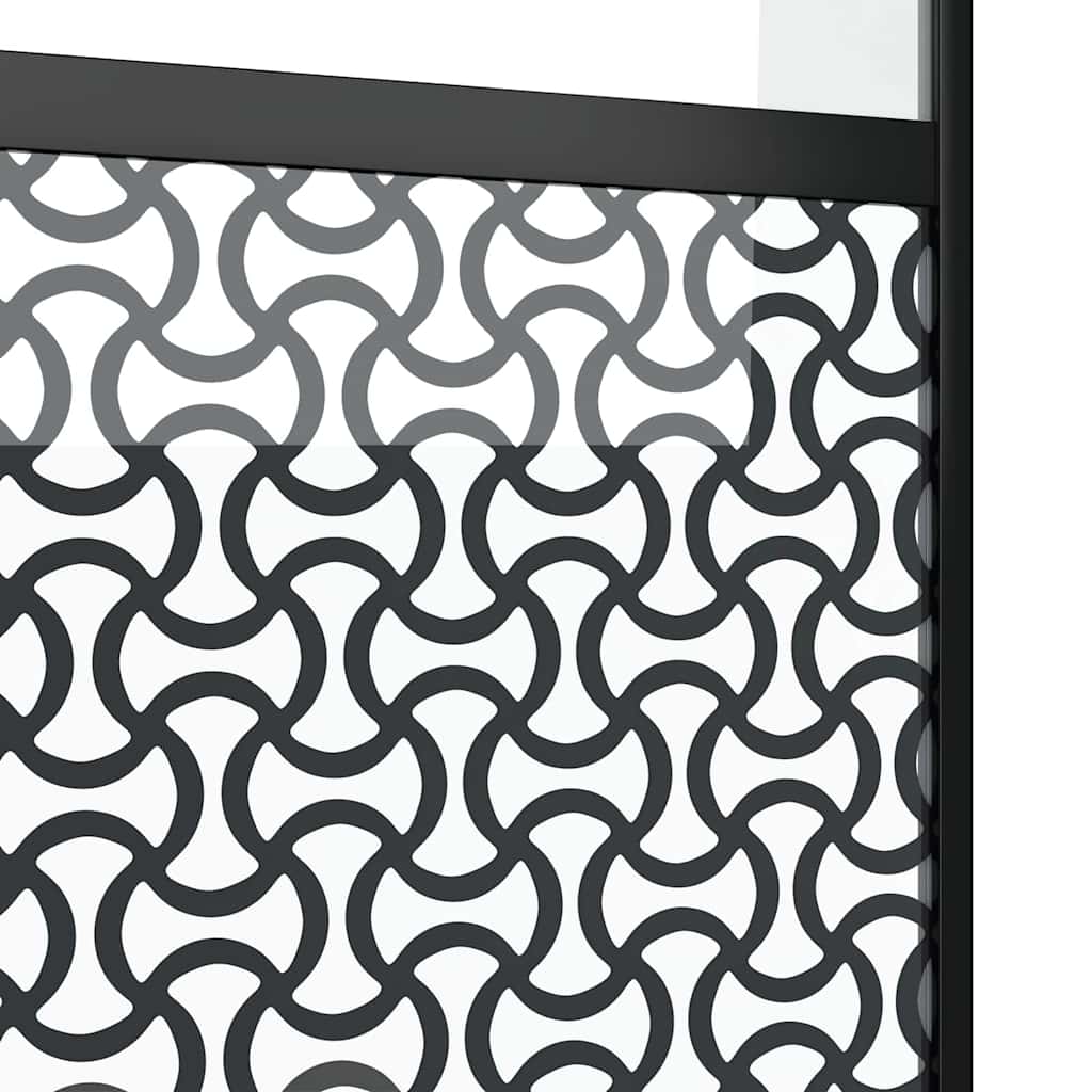 Glass Door Fretwork Black 90 x 2 x 205 cm Aluminium