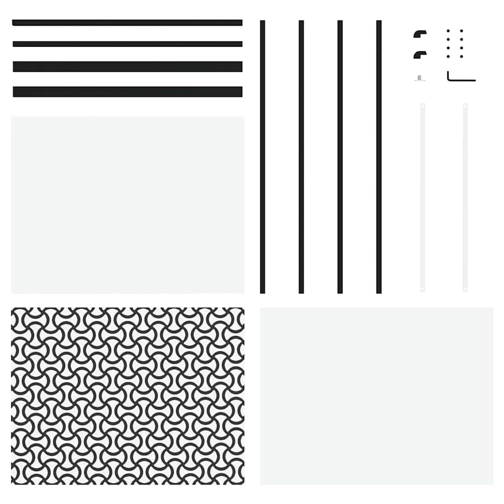 Glass Door Fretwork Black 90 x 2 x 205 cm Aluminium