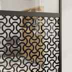 Glass Door Fretwork Black 90 x 2 x 205 cm Aluminium