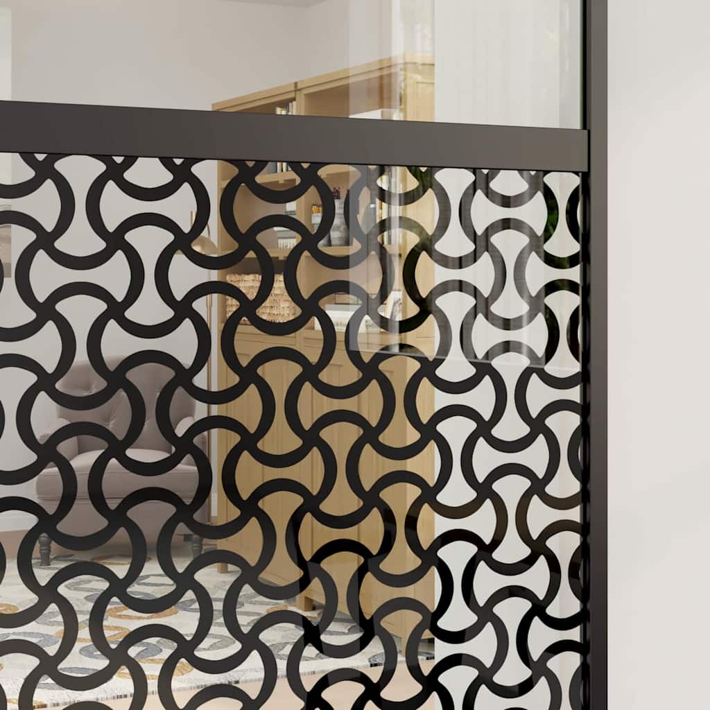 Glass Door Fretwork Black 90 x 2 x 205 cm Aluminium