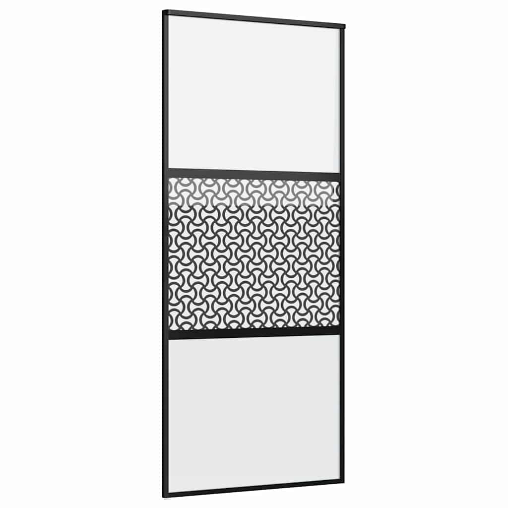 Glass Door Fretwork Black 90 x 2 x 205 cm Aluminium