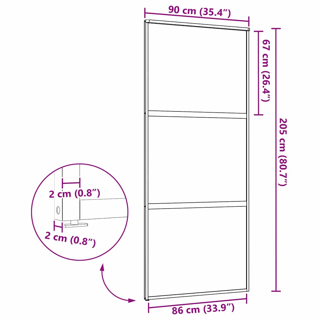 Glass Door Fretwork Black 90 x 2 x 205 cm Aluminium