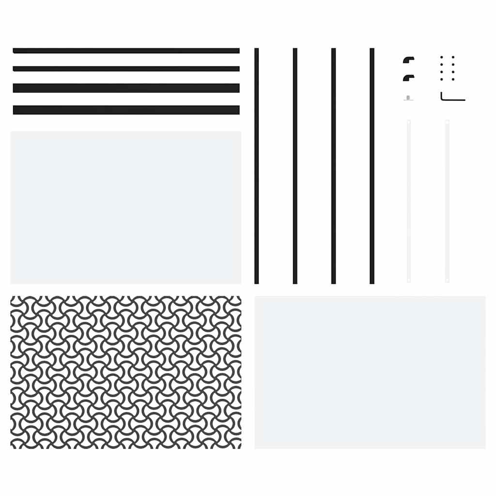 Glass Door Fretwork Black 102.5 x 2 x 205 cm Aluminium