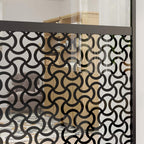 Glass Door Fretwork Black 102.5 x 2 x 205 cm Aluminium