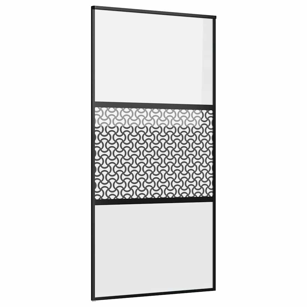 Glass Door Fretwork Black 102.5 x 2 x 205 cm Aluminium