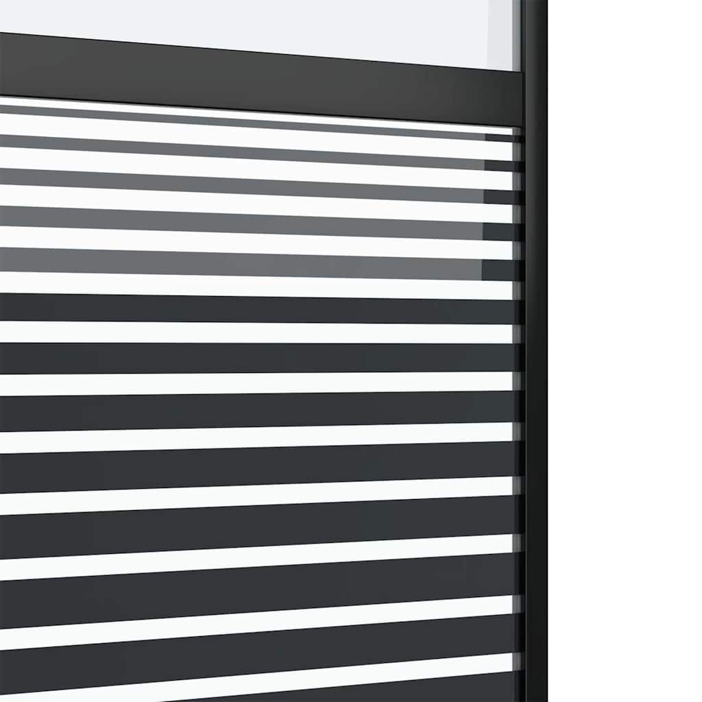 Glass Door Striped Black 76 x 2 x 205 cm Aluminium