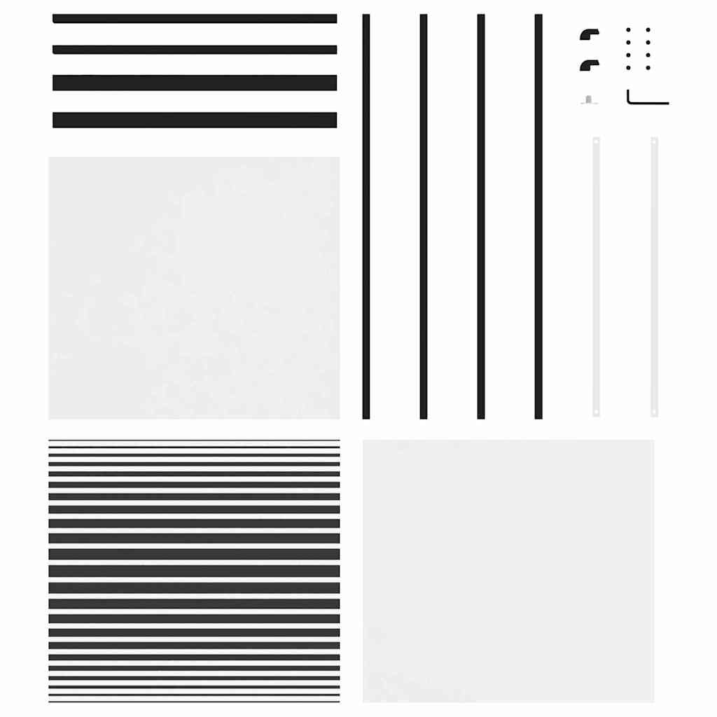 Glass Door Striped Black 76 x 2 x 205 cm Aluminium