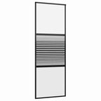 Glass Door Striped Black 76 x 2 x 205 cm Aluminium
