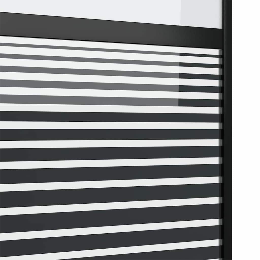 Glass Door Striped Black 90 x 2 x 205 cm Aluminium