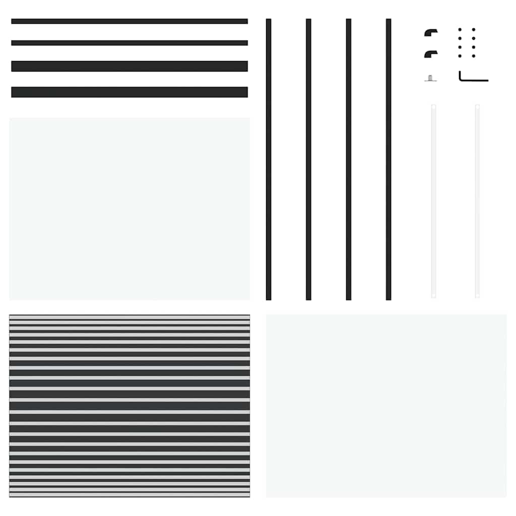 Glass Door Striped Black 90 x 2 x 205 cm Aluminium