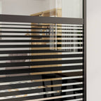 Glass Door Striped Black 90 x 2 x 205 cm Aluminium