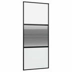 Glass Door Striped Black 90 x 2 x 205 cm Aluminium