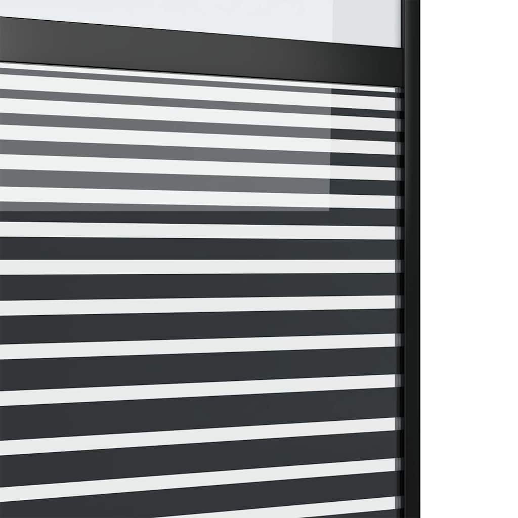 Glass Door Striped Black 102.5 x 2 x 205 cm Aluminium